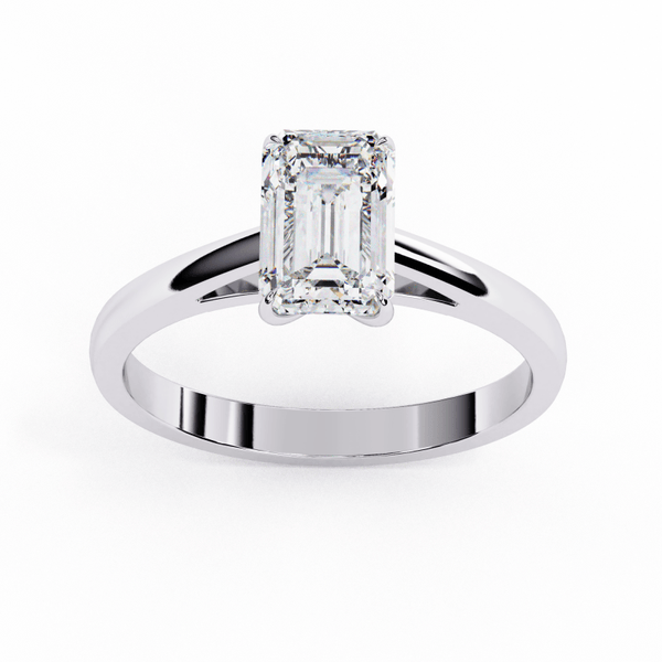 Reverra 14K Gold Emerald Lab Grown Diamond Solitaire Engagement Ring for Women, CTTW-1.2 - Reverra Jewels Inc.