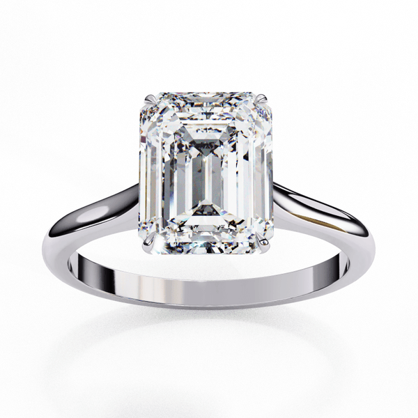 Reverra 14K Gold Emerald Lab Grown Diamond Solitaire Engagement Ring for Women, CTTW-2.56 - Reverra Jewels Inc.