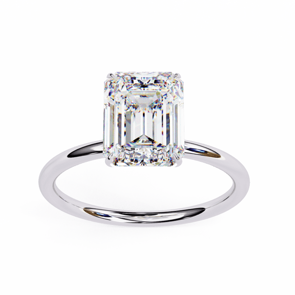 Reverra 14K Gold Emerald Lab Grown Diamond Striking Solitaire Engagement Ring for Women, CTTW-2.56 - Reverra Jewels Inc.