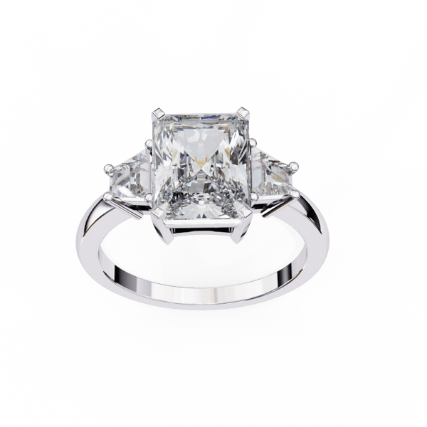 Reverra 14K Gold Emerald & Round Lab Grown Diamond Engagement Ring for Women, CTTW-5.21 - Reverra Jewels Inc.