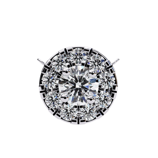 Reverra 14K Gold Halo Round Lab Grown Diamond Pendant For Women, CTTW-0.24 - Reverra Jewels Inc.