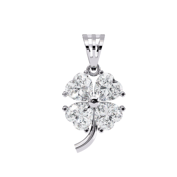 Reverra 14K Gold Heart Lab Grown Diamond Four-Leaf Clover Pendant For Women, CTTW-0.61 - Reverra Jewels Inc.