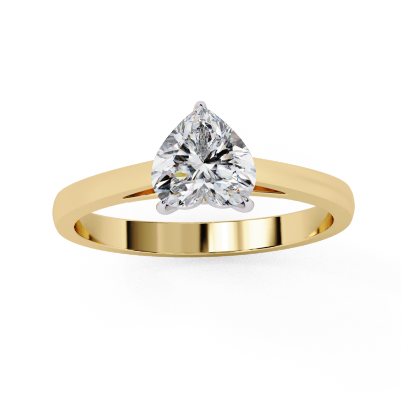 Reverra 14K Gold Heart Lab Grown Diamond Solitaire Elegant Classic Engagement Ring for Women, CTTW-0.83 - Reverra Jewels Inc.