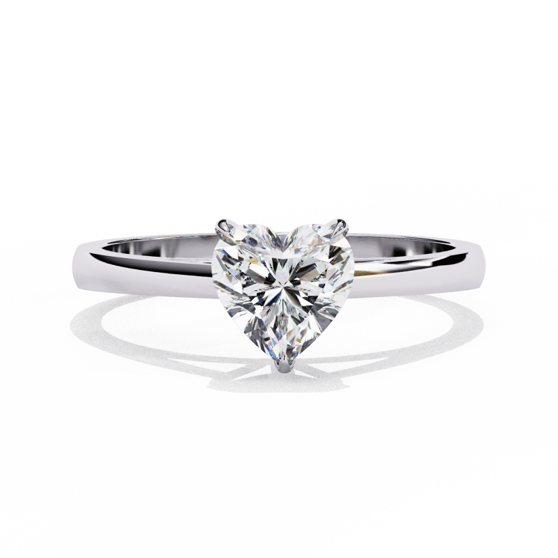 Reverra 14K Gold Heart Lab Grown Diamond Solitaire Elegant Classic Engagement Ring for Women, CTTW-0.83 - Reverra Jewels Inc.