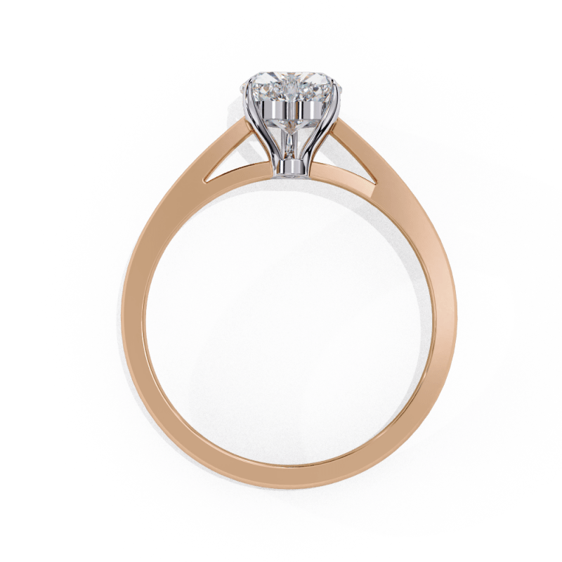 Reverra 14K Gold Heart Lab Grown Diamond Solitaire Elegant Classic Engagement Ring for Women, CTTW-0.83 - Reverra Jewels Inc.