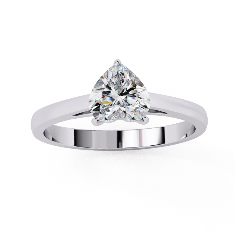 Reverra 14K Gold Heart Lab Grown Diamond Solitaire Elegant Classic Engagement Ring for Women, CTTW-0.83 - Reverra Jewels Inc.
