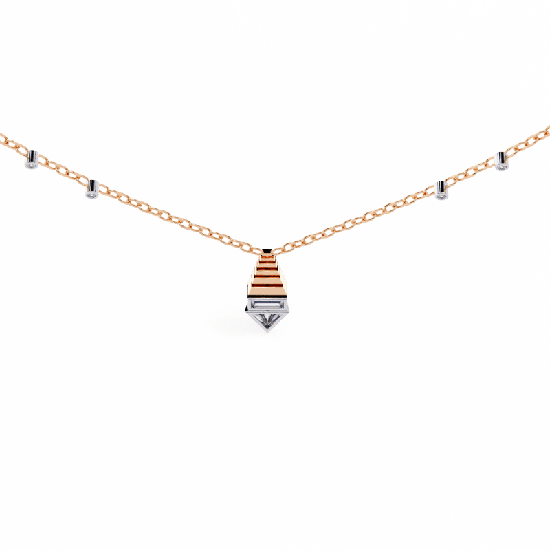 Reverra 14K Gold Irregular Lab Grown Diamond Geometric Pendant For Women, CTTW-0.63 - Reverra Jewels Inc.