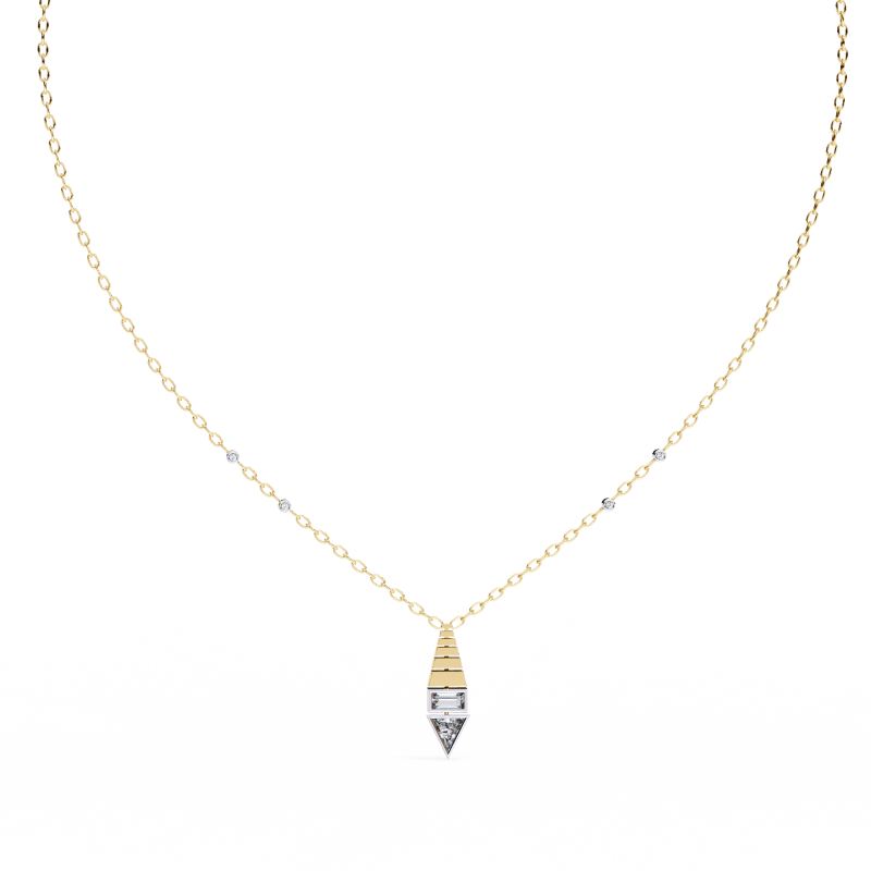 Reverra 14K Gold Irregular Lab Grown Diamond Geometric Pendant For Women, CTTW-0.63 - Reverra Jewels Inc.