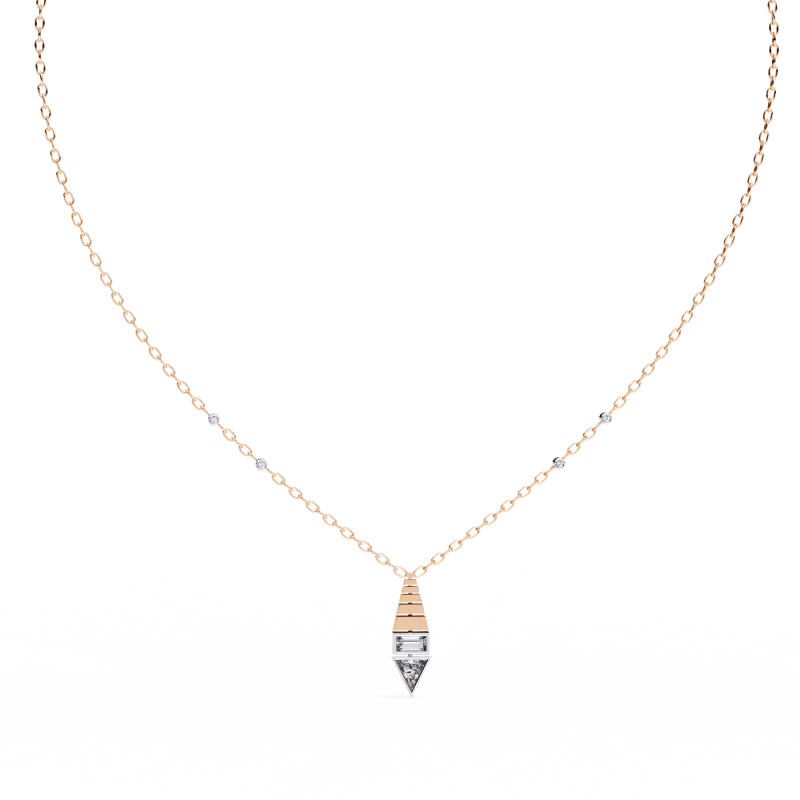 Reverra 14K Gold Irregular Lab Grown Diamond Geometric Pendant For Women, CTTW-0.63 - Reverra Jewels Inc.