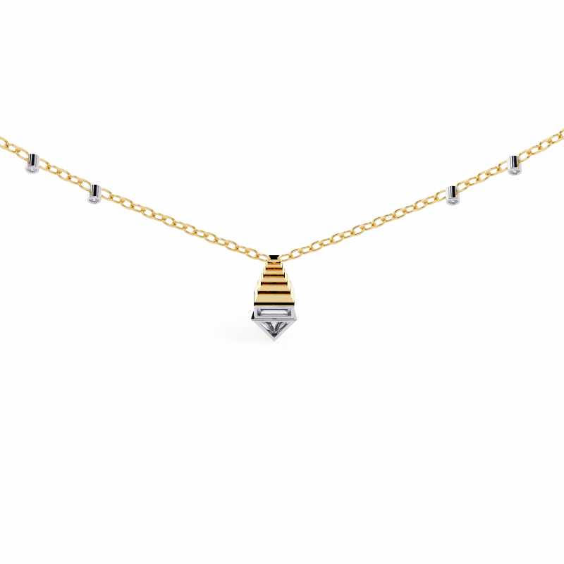 Reverra 14K Gold Irregular Lab Grown Diamond Geometric Pendant For Women, CTTW-0.63 - Reverra Jewels Inc.