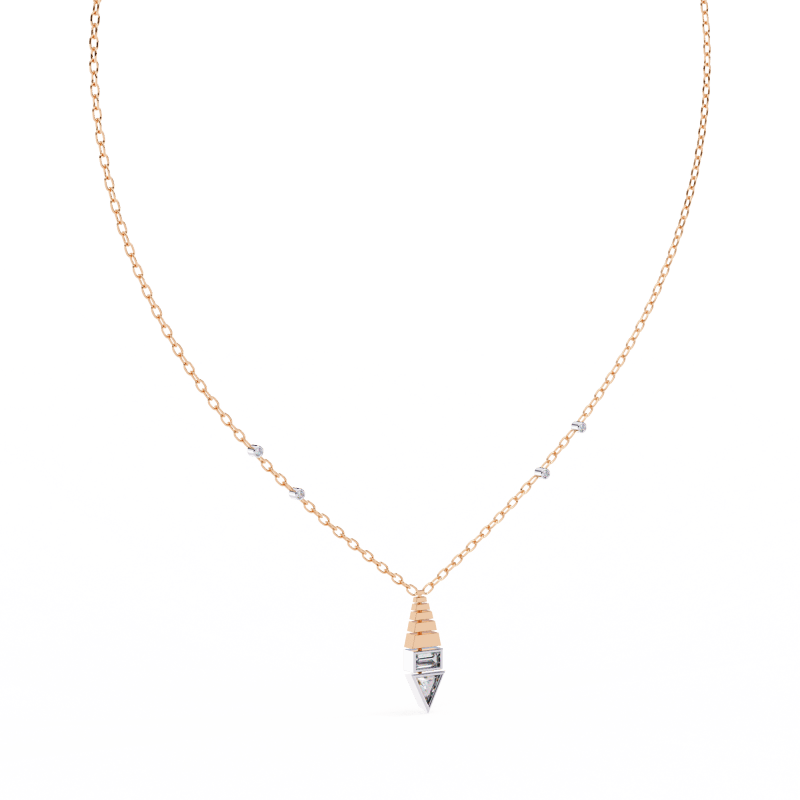 Reverra 14K Gold Irregular Lab Grown Diamond Geometric Pendant For Women, CTTW-0.63 - Reverra Jewels Inc.
