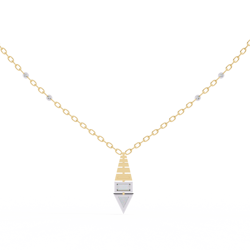 Reverra 14K Gold Irregular Lab Grown Diamond Geometric Pendant For Women, CTTW-0.63 - Reverra Jewels Inc.