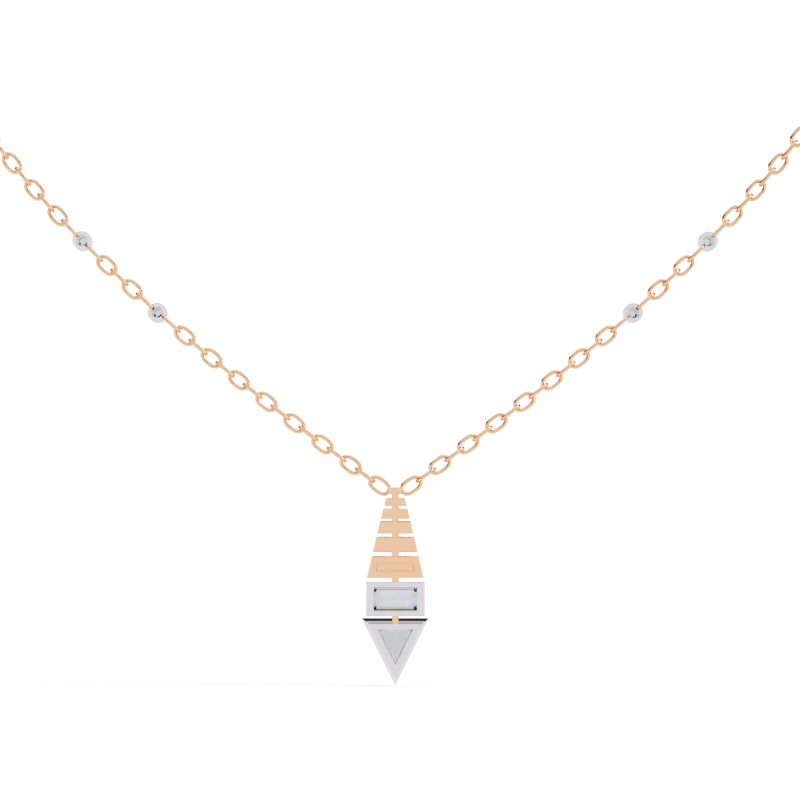 Reverra 14K Gold Irregular Lab Grown Diamond Geometric Pendant For Women, CTTW-0.63 - Reverra Jewels Inc.