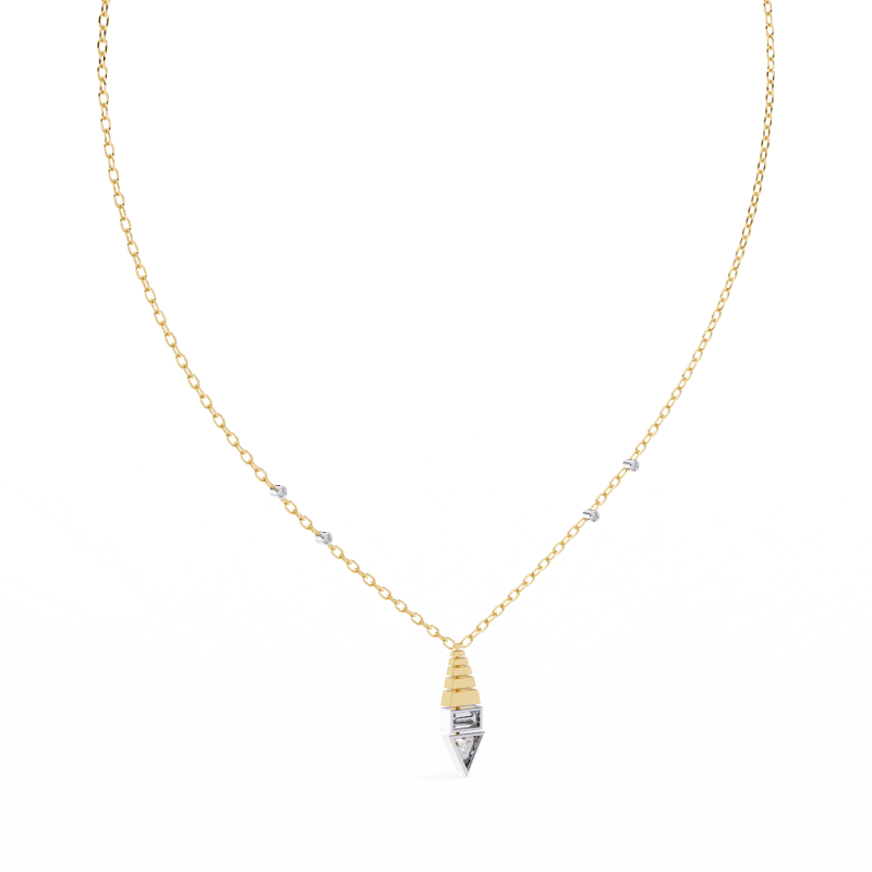 Reverra 14K Gold Irregular Lab Grown Diamond Geometric Pendant For Women, CTTW-0.63 - Reverra Jewels Inc.