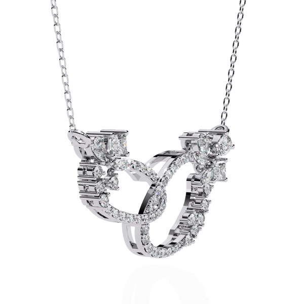 Reverra 14K Gold Irregular Lab Grown Diamond Multi-Interlocking Loops Pendant For Women, CTTW-0.73 - Reverra Jewels Inc.