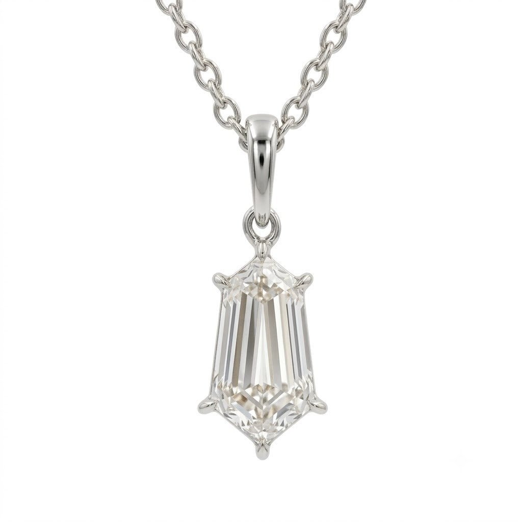 Reverra 14K Gold Lab Grown Diamond Classic Shape Pendant For Women - Reverra Jewels Inc.