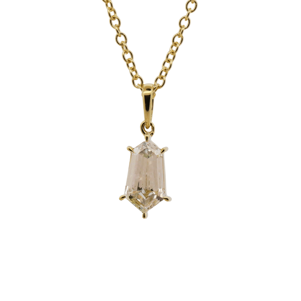 Reverra 14K Gold Lab Grown Diamond Classic Shape Pendant For Women - Reverra Jewels Inc.