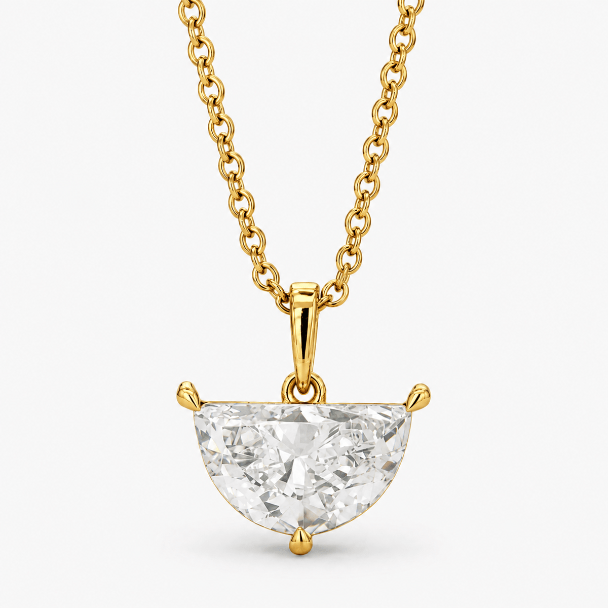 Reverra 14K Gold Lab Grown Diamond Classic Shape Pendant For Women - Reverra Jewels Inc.