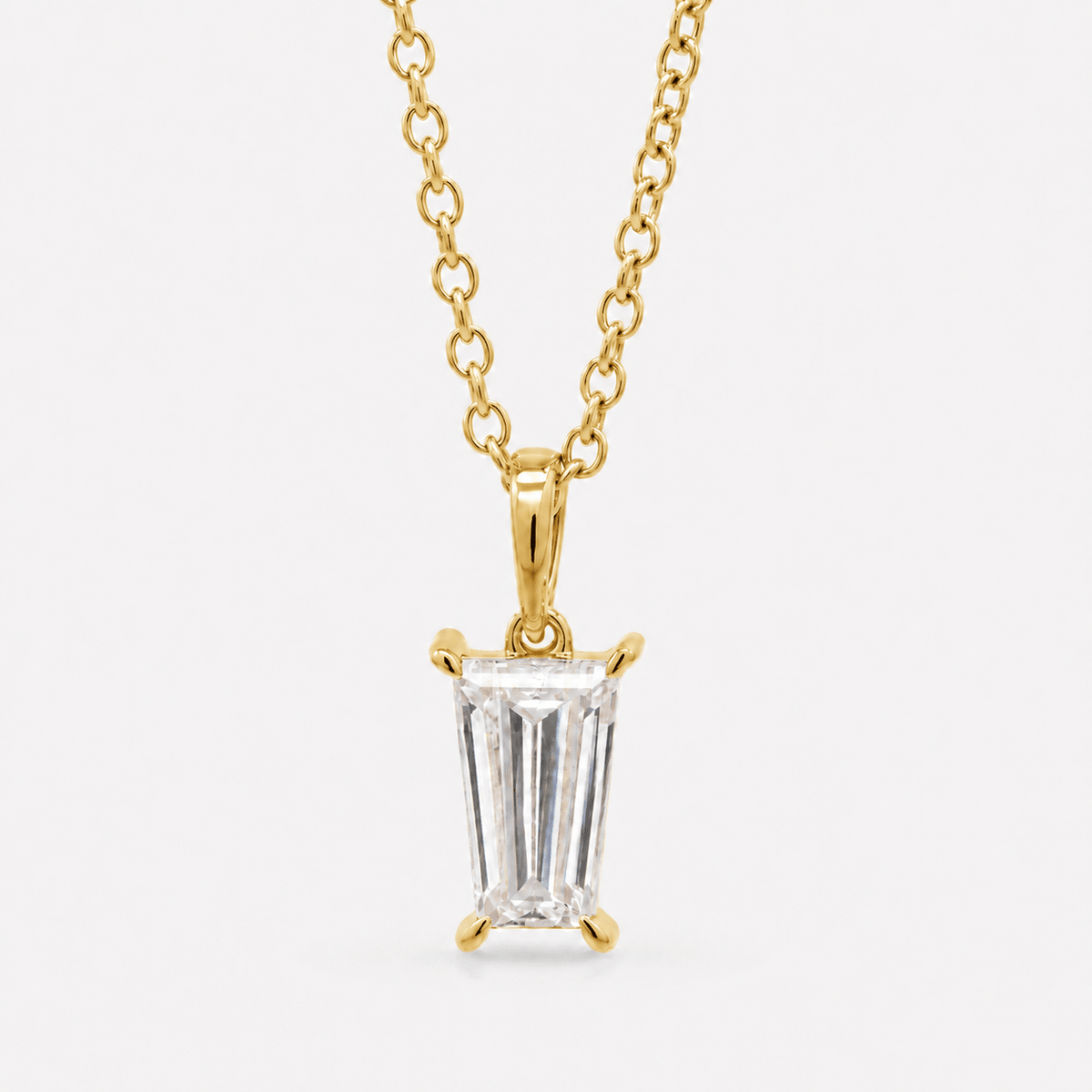 Reverra 14K Gold Lab Grown Diamond Classic Shape Pendant For Women - Reverra Jewels Inc.