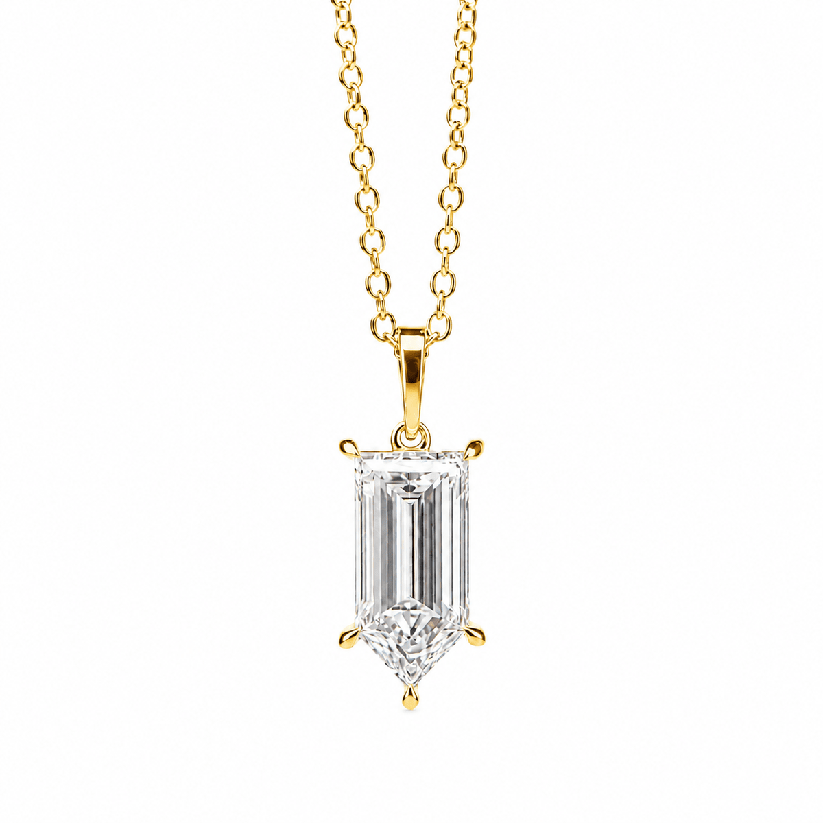Reverra 14K Gold Lab Grown Diamond Classic Shape Pendant For Women - Reverra Jewels Inc.