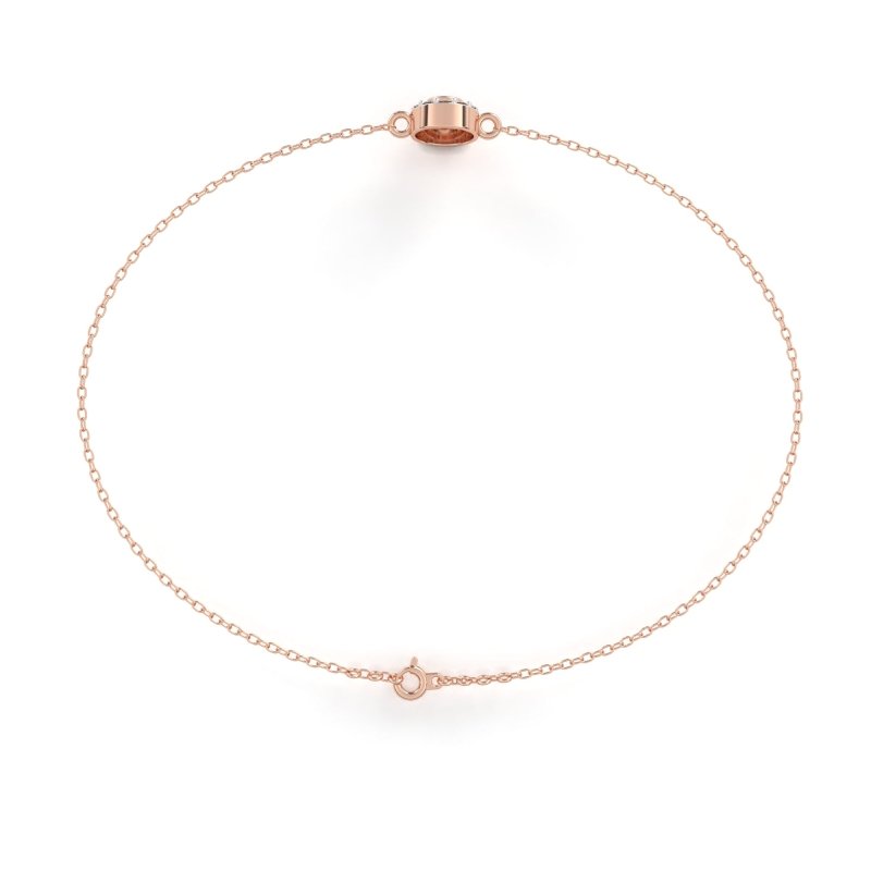 Reverra 14K Gold Lab Grown Diamond Halo Round Center Fashion Bracelet for Women, CTTW-0.24 - Reverra Jewels Inc.