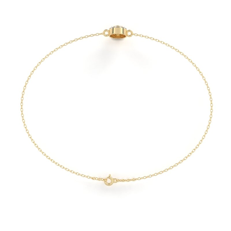 Reverra 14K Gold Lab Grown Diamond Halo Round Center Fashion Bracelet for Women, CTTW-0.24 - Reverra Jewels Inc.