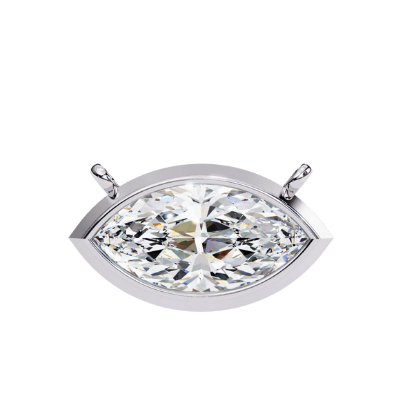 Reverra 14K Gold Marquise Lab Grown Diamond Bezel Pendant For Women, CTTW-0.68 - Reverra Jewels Inc.