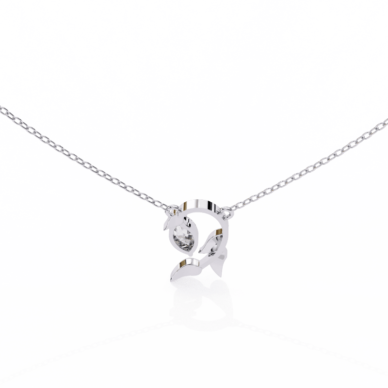 Reverra 14K Gold Marquise Lab Grown Diamond Leaf Pendant For Women, CTTW-0.47 - Reverra Jewels Inc.