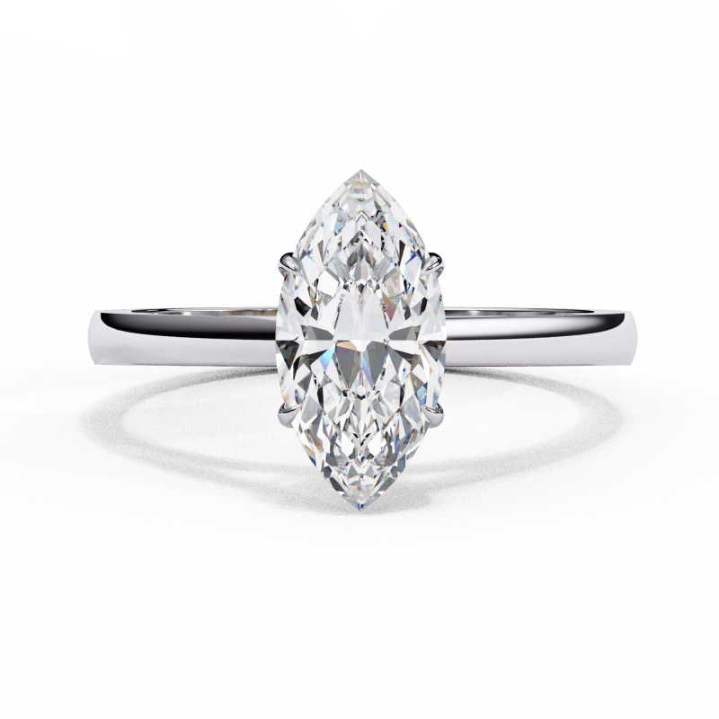Reverra 14K Gold Marquise Lab Grown Diamond Solitaire Classic Engagement Ring for Women, CTTW-0.86 - Reverra Jewels Inc.
