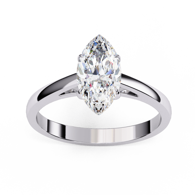 Reverra 14K Gold Marquise Lab Grown Diamond Solitaire Classic Engagement Ring for Women, CTTW-0.86 - Reverra Jewels Inc.