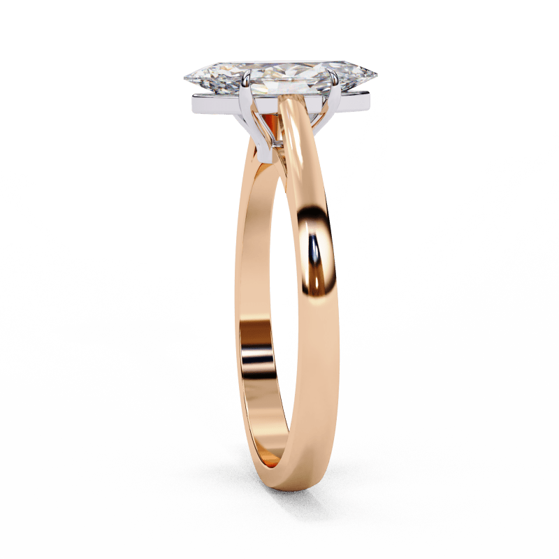 Reverra 14K Gold Marquise Lab Grown Diamond Solitaire Classic Engagement Ring for Women, CTTW-0.86 - Reverra Jewels Inc.