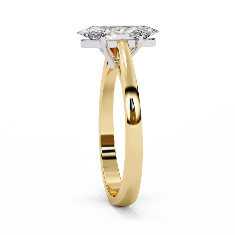 Reverra 14K Gold Marquise Lab Grown Diamond Solitaire Classic Engagement Ring for Women, CTTW-0.86 - Reverra Jewels Inc.