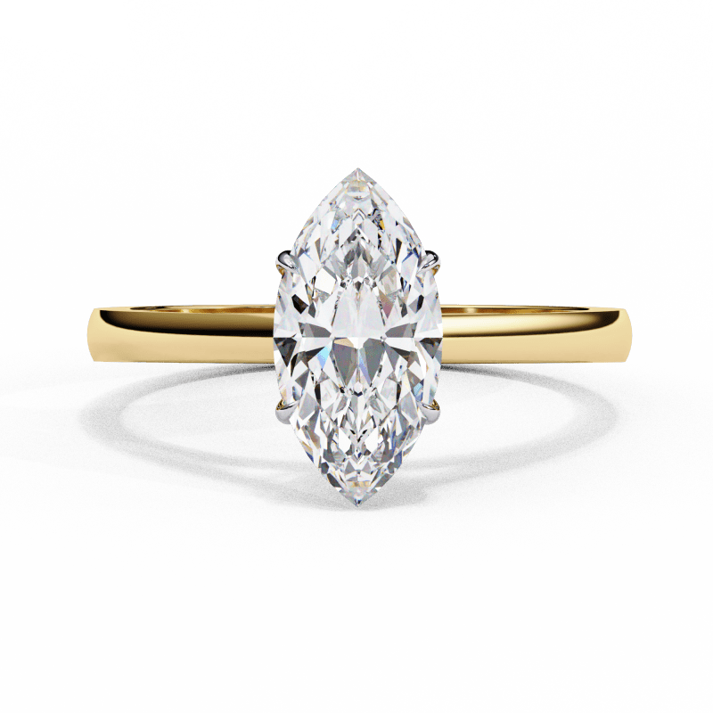 Reverra 14K Gold Marquise Lab Grown Diamond Solitaire Classic Engagement Ring for Women, CTTW-0.86 - Reverra Jewels Inc.