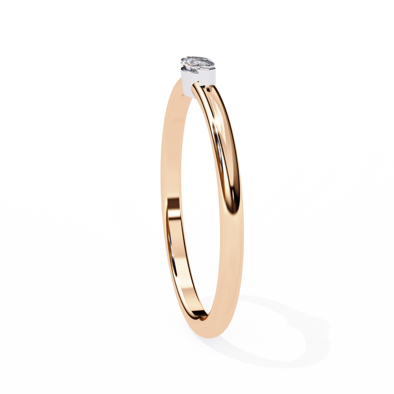 Reverra 14K Gold Marquise Lab Grown Diamond Solitaire Engagement Ring for Women, CTTW-0.1 - Reverra Jewels Inc.