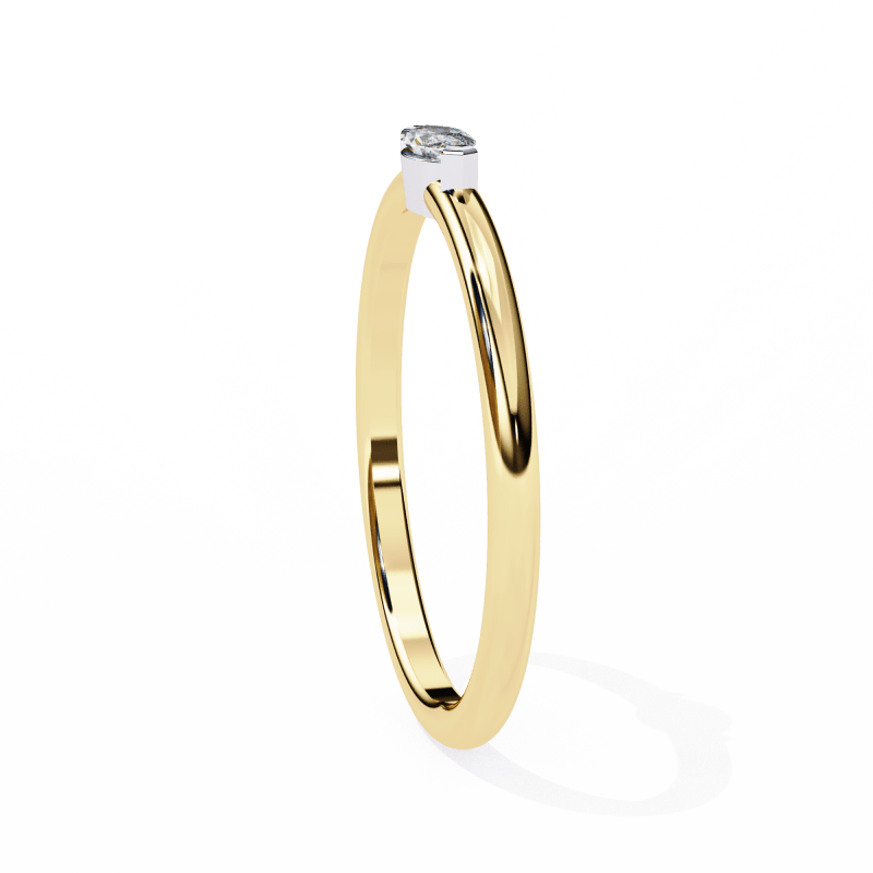 Reverra 14K Gold Marquise Lab Grown Diamond Solitaire Engagement Ring for Women, CTTW-0.1 - Reverra Jewels Inc.