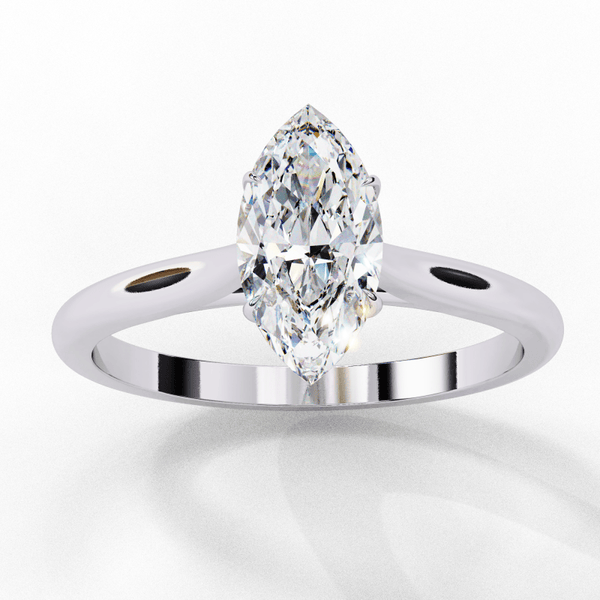 Reverra 14K Gold Marquise Lab Grown Diamond Solitaire Engagement Ring for Women, CTTW-0.82 - Reverra Jewels Inc.