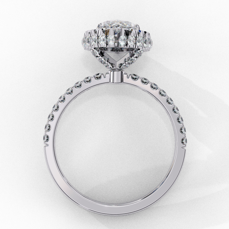 Reverra 14K Gold Marquise & Round Lab Grown Diamond Double Halo Engagement Ring for Women, CTTW-2.17 - Reverra Jewels Inc.