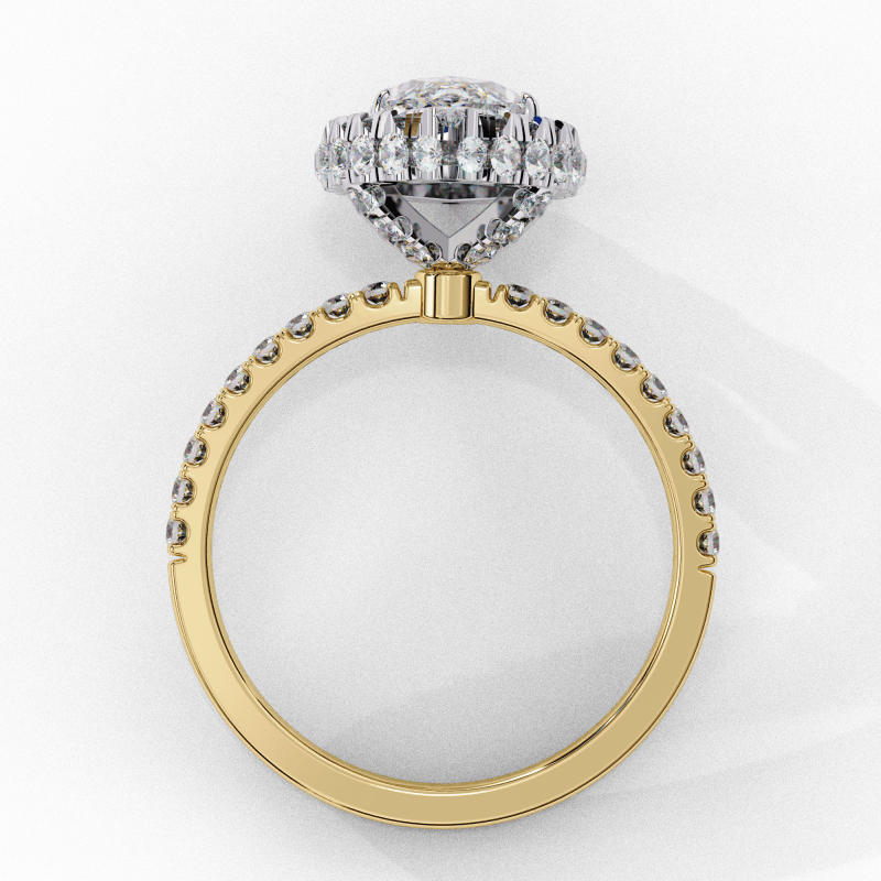 Reverra 14K Gold Marquise & Round Lab Grown Diamond Double Halo Engagement Ring for Women, CTTW-2.17 - Reverra Jewels Inc.