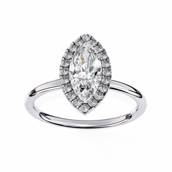 Reverra 14K Gold Marquise & Round Lab Grown Diamond Engagement Ring for Women, CTTW-0.98 - Reverra Jewels Inc.