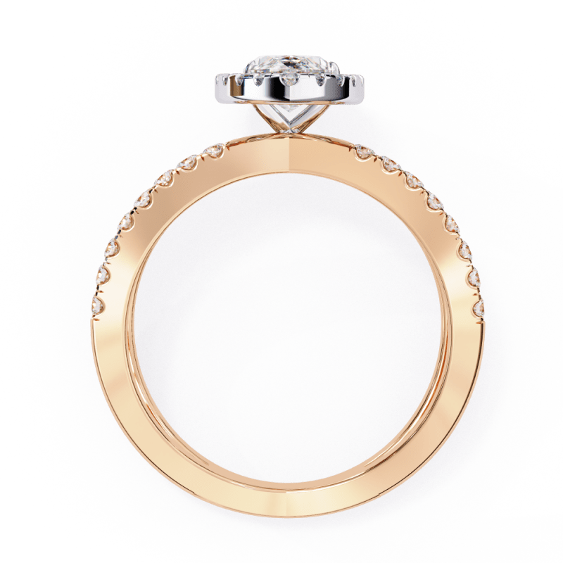 Reverra 14K Gold Marquise & Round Lab Grown Diamond Engagement Ring for Women, CTTW-1.3 - Reverra Jewels Inc.