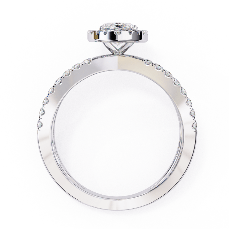 Reverra 14K Gold Marquise & Round Lab Grown Diamond Engagement Ring for Women, CTTW-1.3 - Reverra Jewels Inc.