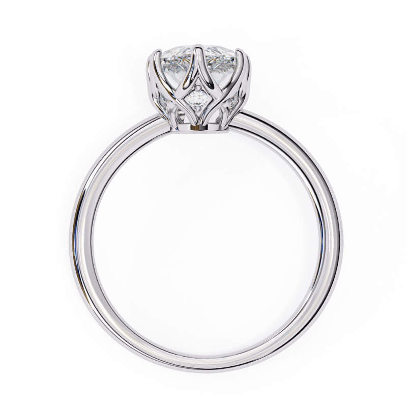 Reverra 14K Gold Marquise & Round Lab Grown Diamond Solitaire Classic Engagement Ring for Women, CTTW-1.15 - Reverra Jewels Inc.