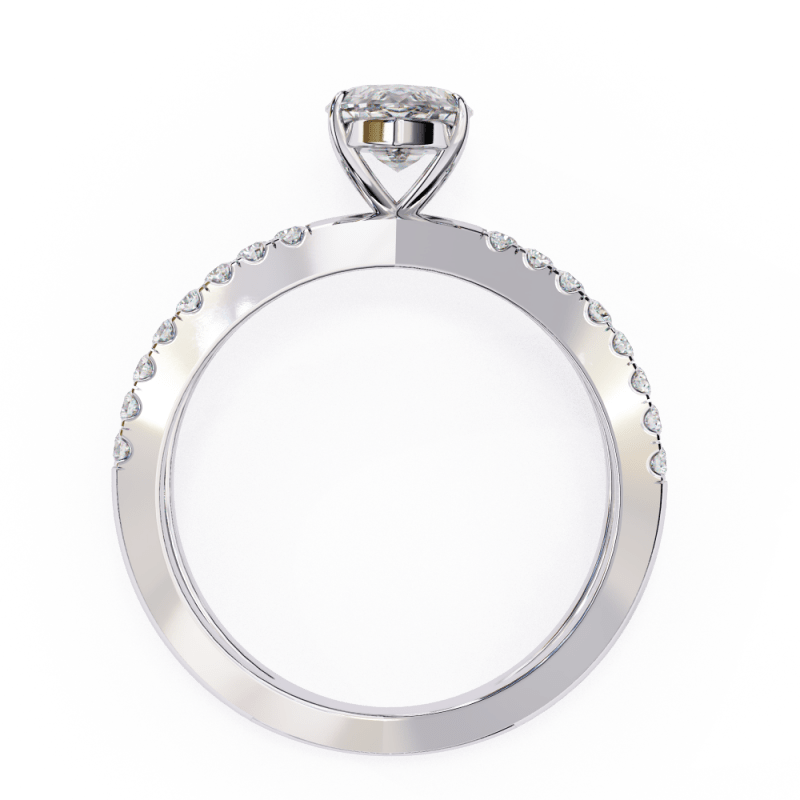 Reverra 14K Gold Marquise & Round Lab Grown Diamond Split Shank Engagement Ring for Women, CTTW-1.14 - Reverra Jewels Inc.