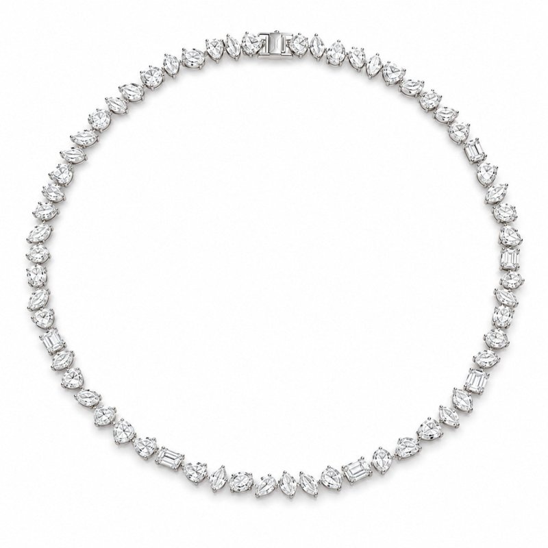 Reverra 14K Gold Multi-Shape Diamond Fancy Necklace For Women CTTW-22 - Reverra Jewels Inc.