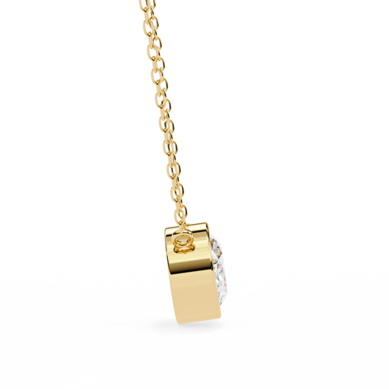 Reverra 14K Gold Oval Lab Grown Diamond Bezel Pendant For Women, CTTW-1.55 - Reverra Jewels Inc.