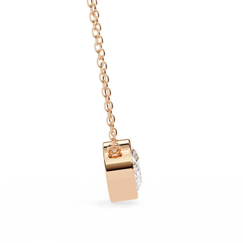 Reverra 14K Gold Oval Lab Grown Diamond Bezel Pendant For Women, CTTW-1.55 - Reverra Jewels Inc.