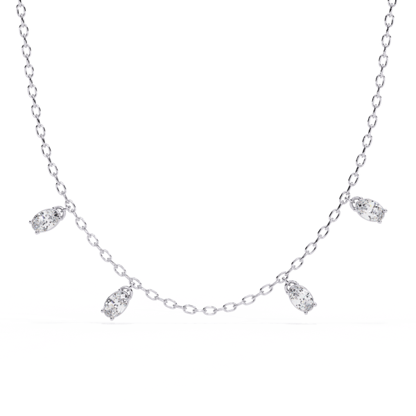 Reverra 14K Gold Oval Lab Grown Diamond Fashion Necklace for Women, CTTW-1.45 - Reverra Jewels Inc.