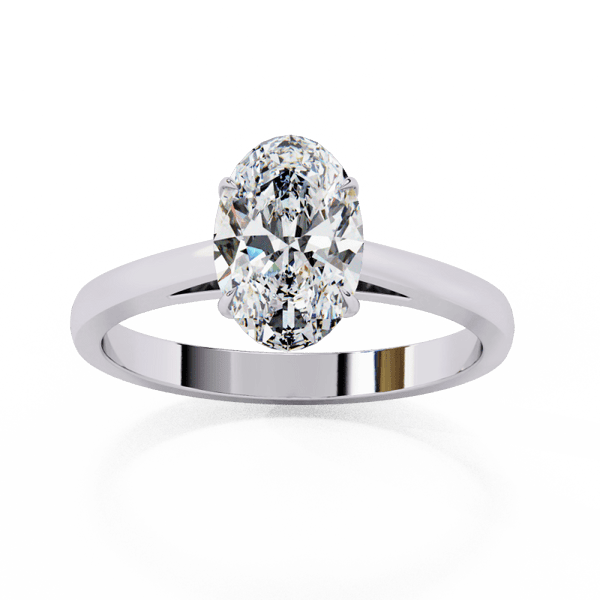 Reverra 14K Gold Oval Lab Grown Diamond Solitaire Elegant Classic Engagement Ring for Women, CTTW-2.4 - Reverra Jewels Inc.