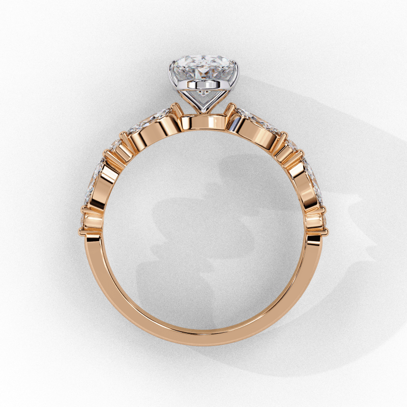 Reverra 14K Gold Oval Lab Grown Diamond Solitaire Engagement Ring for Women, CTTW-1.2 - Reverra Jewels Inc.