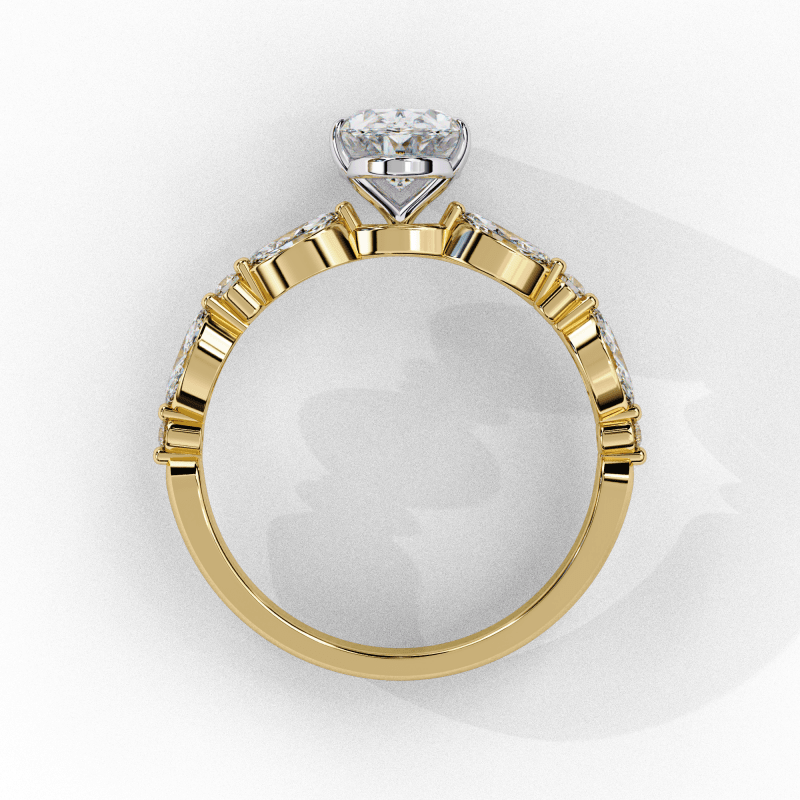 Reverra 14K Gold Oval Lab Grown Diamond Solitaire Engagement Ring for Women, CTTW-1.2 - Reverra Jewels Inc.